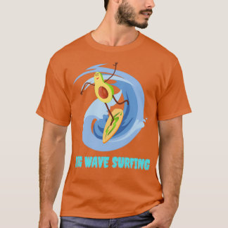 Funny Avocado Surfing Big Waves T-shirt