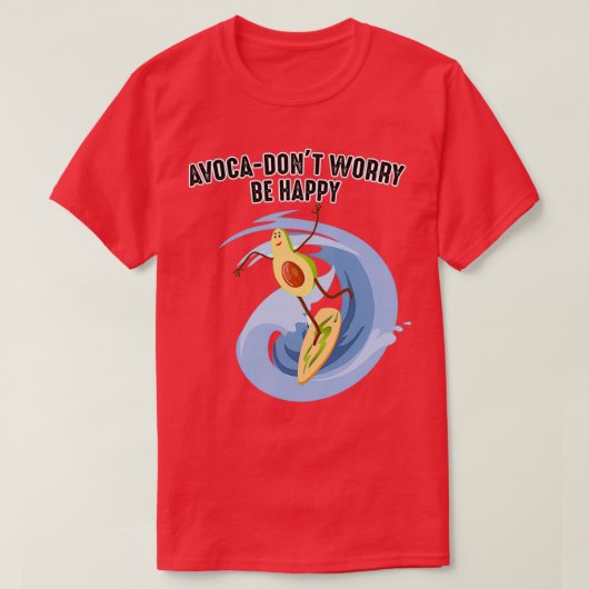 Funny Avocado surfing Design for Avocado Lovers fo T-shirt (Design voorkant)