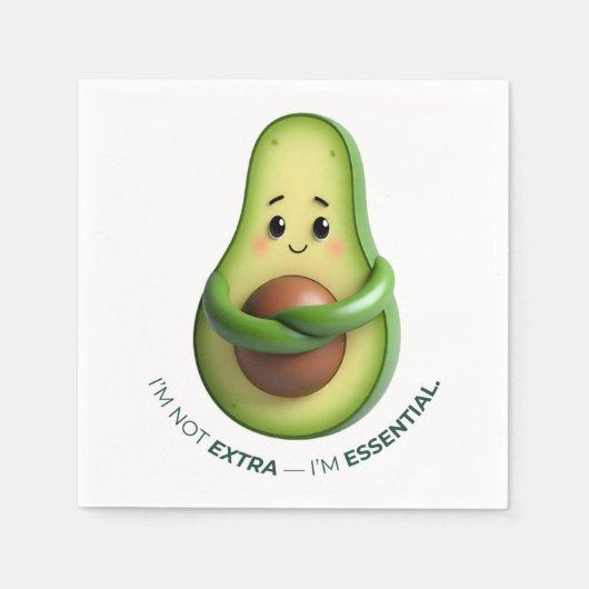 Funny Avocado Tote – I’m Not Extra, I’m Essential Servet (Voorkant)