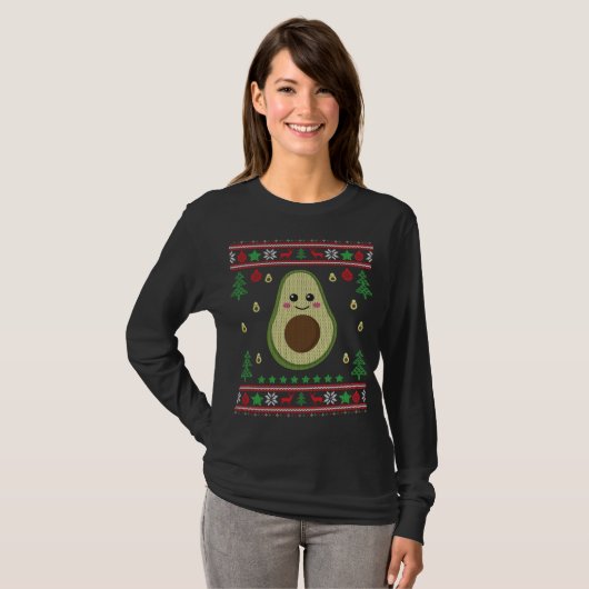 Funny Avocado Ugly kerstSweater Fruit Lover G T-shirt (Voorkant volledig)