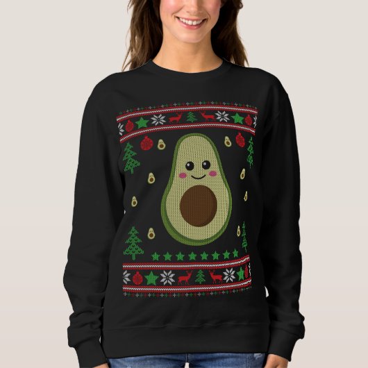Funny Avocado Ugly kerstSweater Fruit Lover G Trui (Voorkant)