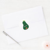 Funny Avocado Whimsical Ronde Sticker (Envelop)