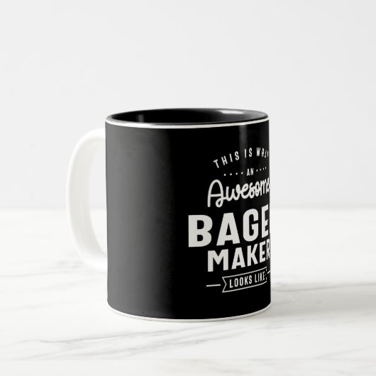 Funny Awesome Bagel Maker Job Occupation Tweekleurige Koffiemok (Voorkant links)
