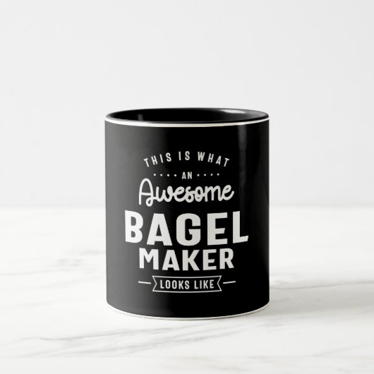 Funny Awesome Bagel Maker Job Occupation Tweekleurige Koffiemok (Center)