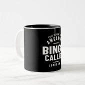 Funny Awesome Bingo Caller Job Occupation Tweekleurige Koffiemok (Voorkant links)