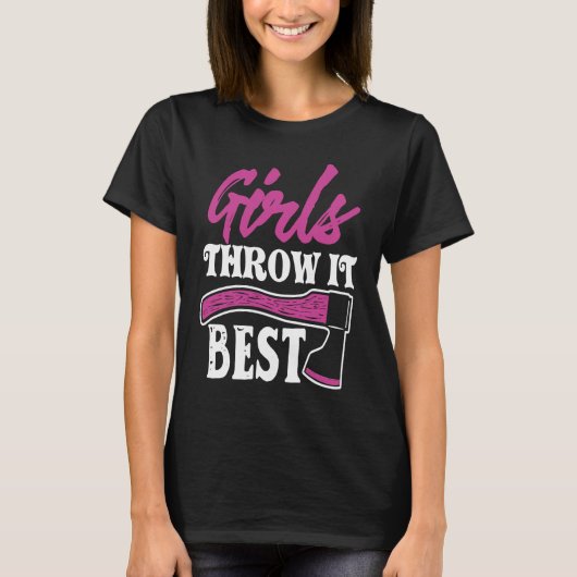 Funny Ax die Ax Thrower Girls gooit, gooit het op T-shirt (Voorkant)