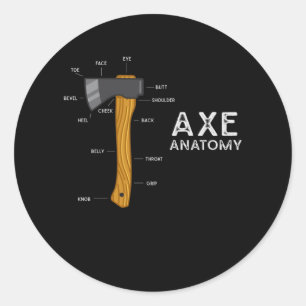 Funny Ax Humor Hatchet Woodworking Ax Throwing Ronde Sticker