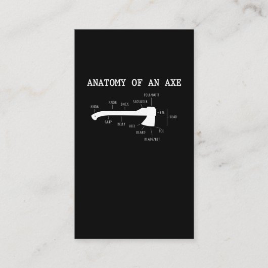 Funny Ax Throwing Anatomy Hatchet Lumberjack Visitekaartje (Voorkant)