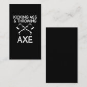 Funny Ax Throwing Joke WoodMedewerker Lumberjack Visitekaartje (Voorkant / Achterkant)