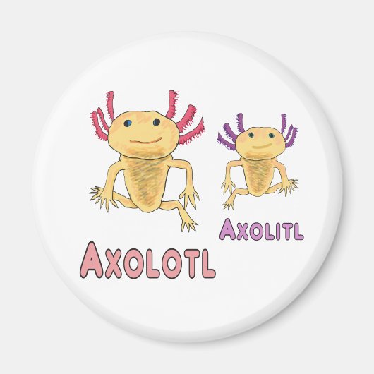 Funny Axolotl Axolitl Pun Magneet (Voorkant)