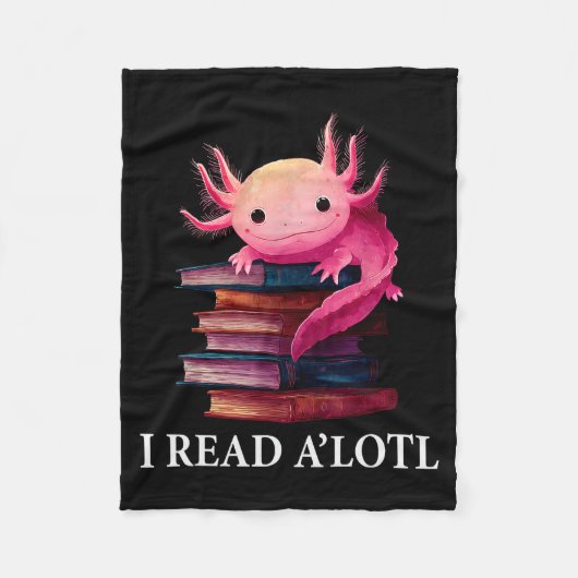 Funny Axolotl Book Lover Librarian Reading Library Fleece Deken (Voorkant)