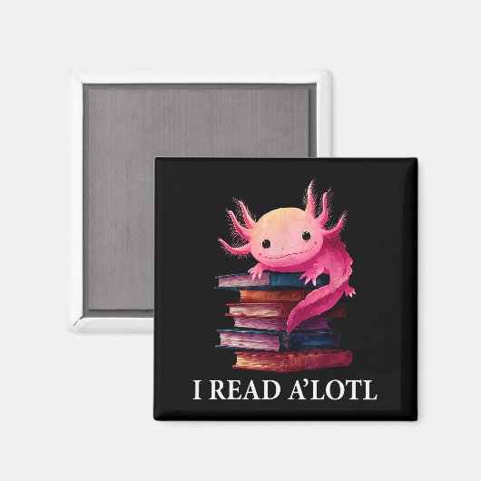 Funny Axolotl Book Lover Librarian Reading Library Magneet (Voorkant / Achterkant)