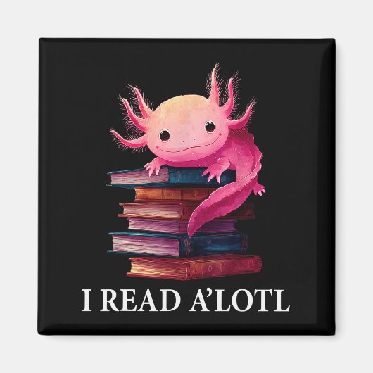 Funny Axolotl Book Lover Librarian Reading Library Magneet (Voorkant)