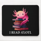 Funny Axolotl Book Lover Librarian Reading Library Muismat (Voorkant)