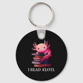 Funny Axolotl Book Lover Librarian Reading Library Sleutelhanger (Voorkant)