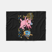 Funny Axolotl Dreidel Menorah Hanukkah Kids Womens Fleece Deken (Voorkant (Horizontaal))