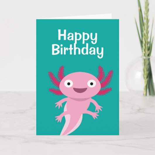Funny Axolotl Illustratie Kaart (Voorkant)