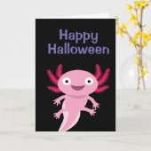 Funny Axolotl Illustratie Kaart (Gele Bloem)