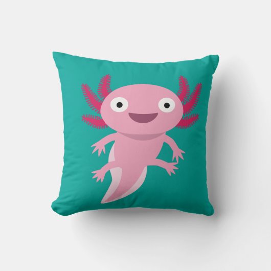 Funny Axolotl Illustratie Kussen (Voorkant)