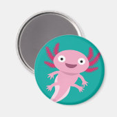 Funny Axolotl Illustratie Magneet (Voorkant / Achterkant)
