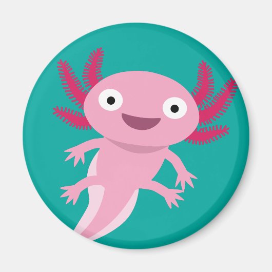 Funny Axolotl Illustratie Magneet (Voorkant)