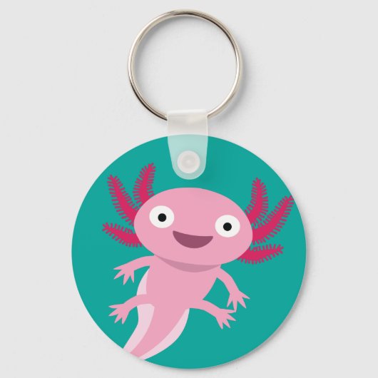 Funny Axolotl Illustratie Sleutelhanger (Voorkant)