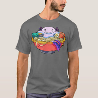 Funny Axolotl in Ramen Soup Bowl noodles 332 T-shirt