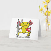 Funny Axolotl Knight Kaart (Gele Bloem)