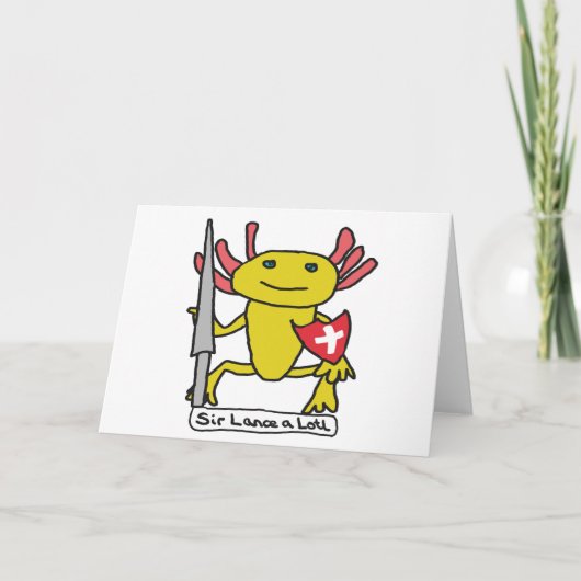 Funny Axolotl Knight Kaart (Voorkant)