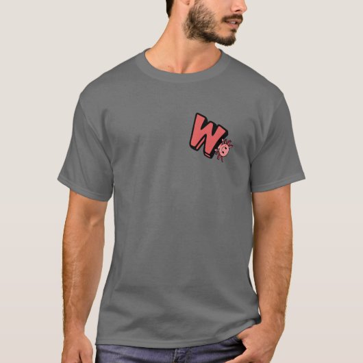 Funny Axolotl Monogram Salamander Letter W Initiaa T-shirt (Voorkant)
