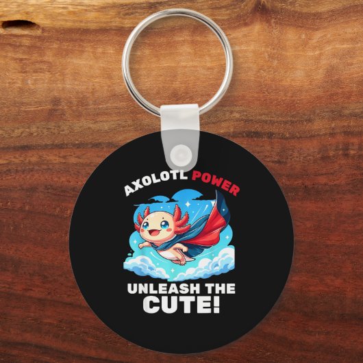Funny Axolotl Superhero Kids Boys Girls  Sleutelhanger (Voorkant)
