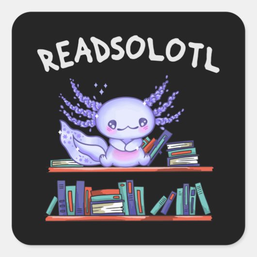 Funny Axolotl Vierkante Sticker (Voorkant)