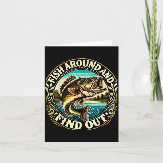 Funny B Fishing Men Dad Grandpa Fishing Lovers Ent Kaart (Voorkant)