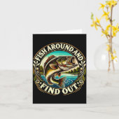 Funny B Fishing Men Dad Grandpa Fishing Lovers Ent Kaart (Gele Bloem)