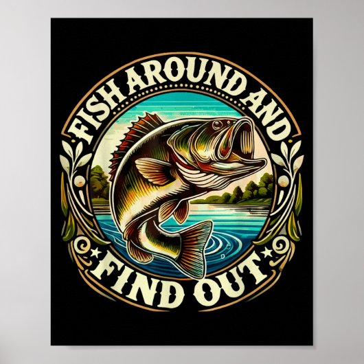 Funny B Fishing Men Dad Grandpa Fishing Lovers Ent Poster (Voorkant)