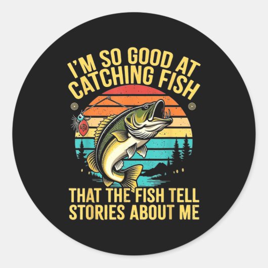 Funny B Fishing Quote Angler Snnerbait Lure Humor  Ronde Sticker (Voorkant)