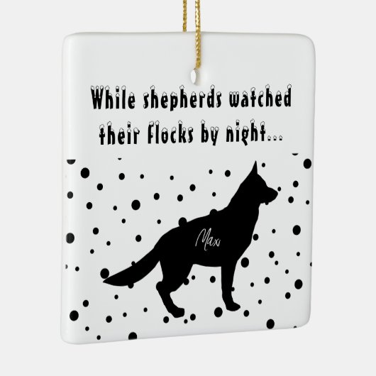 Funny B&W | Duitse herder | Eigen kerstmis Keramisch Ornament (Rechts)
