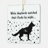 Funny B&W | Duitse herder | Eigen kerstmis Keramisch Ornament (Links)