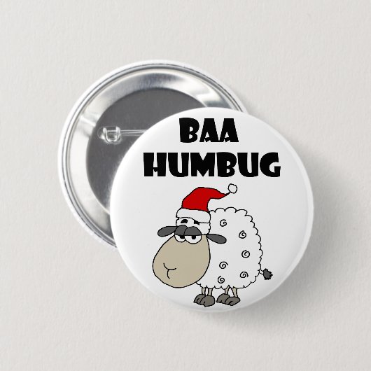 Funny Baa Humbug-kerstCartoon Ronde Button 5,7 Cm (Voorkant /achterkant)