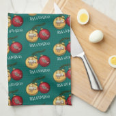 Funny Baa Humbug Sheep Christmas Cartoon Pattern Theedoek (Quarter Fold)