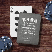 Funny Baba Grandfather Monogram Pokerkaarten