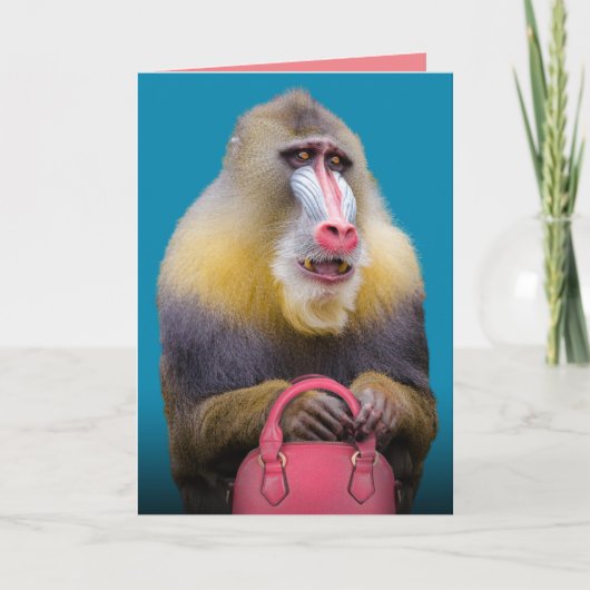 Funny Baboon, allemaal gekleed, op zijn plaats Kaart (Voorkant)