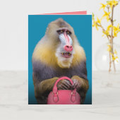 Funny Baboon, allemaal gekleed, op zijn plaats Kaart (Gele Bloem)