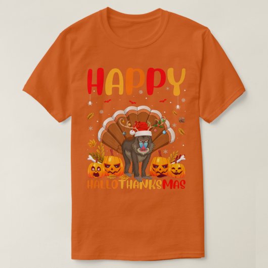 Funny Baboon Animal Lover Happy Baboon HelloThanks T-shirt (Design voorkant)