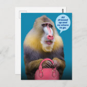 Funny Baboon is helemaal gekleed. Briefkaart (Voorkant / Achterkant)