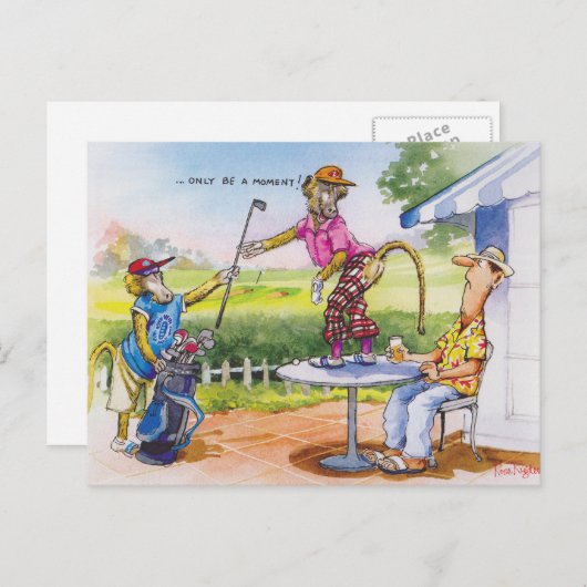 Funny Baboons Briefkaart (Voorkant / Achterkant)