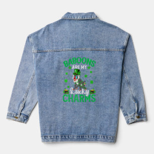 Funny Baboons zijn mijn Lucky Charms Baboon St Pat Denim Jacket
