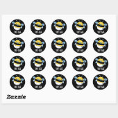 Funny Baby Bee Pun Dark BG Ronde Sticker (Vel)