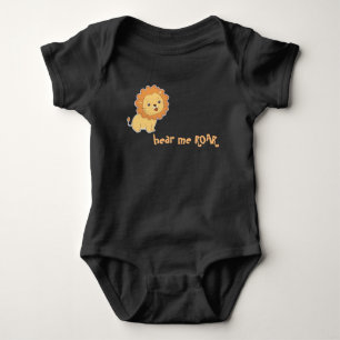 Funny Baby Black Bodysuit leeuw hoort me