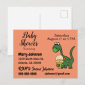 Funny Baby Dinosaur en Ice Cream Baby shower Uitnodiging Briefkaart (Voorkant / Achterkant)